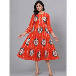 HERE&NOW Print Fit & Flare Midi Dress-picture-36