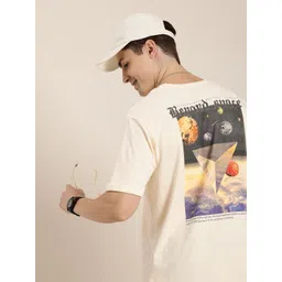 HERE&NOW Printed Drop-Shoulder Sleeves Pure Cotton T-shirt-picture-34