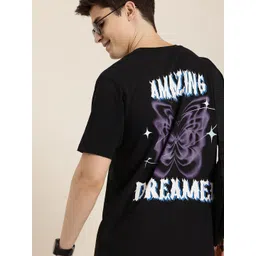 HERE&NOW Printed Drop-Shoulder Sleeves Pure Cotton T-shirt-picture-21