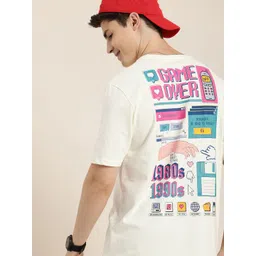 HERE&NOW Printed Drop-Shoulder Sleeves Pure Cotton T-shirt-picture-29