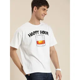 HERE&NOW Printed Drop-Shoulder Sleeves Pure Cotton T-shirt image 3