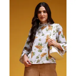 HERE&NOW Printed Puff Sleeve Top-picture-40