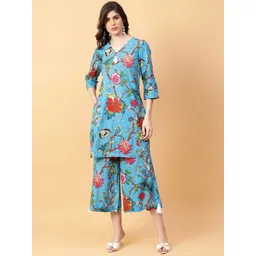HERE&NOW Printed Pure Cotton Tunic With Trousers Co-Ords-picture-15