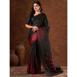 HERE&NOW Printed Saree With Unstiched Blouse Piece-picture-23