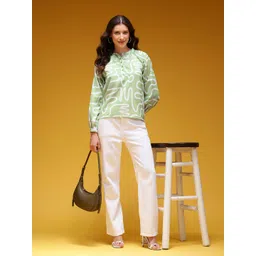 HERE&NOW Printed Shirt Style Top image 5