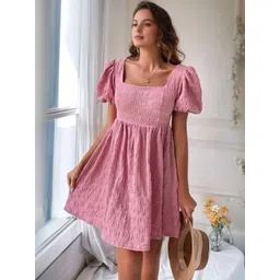 HERE&NOW Puff Sleeve Fit & Flare Mini Dress-picture-20