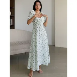 here&now Puff Sleeve Floral Dress-picture-10