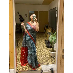 HERE&NOW Pure Cotton Bagru Saree-picture-13