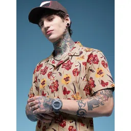 HERE&NOW Pure Cotton Floral Printed Casual Shirt-picture-23