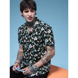 HERE&NOW Pure Cotton Floral Printed Casual Shirt-picture-15