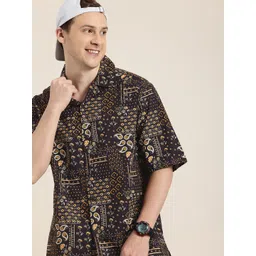 HERE&NOW Pure Cotton Floral Printed Relaxed Fit Casual Shirt-picture-41