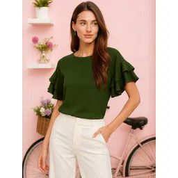 HERE&NOW Ruffles Georgette short Top-picture-18