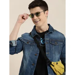 HERE&NOW Solid Spread-Collar Denim Jacket-picture-29