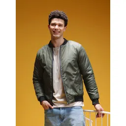 HERE&NOW Stand Collar Bomber Jacket-picture-32