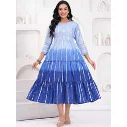 HERE&NOW Tie and Dye Dyed Fit & Flare Midi Dress-picture-22