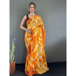 HERE&NOW Tie and Dye Pure Georgette Ready to Wear Saree-picture-37