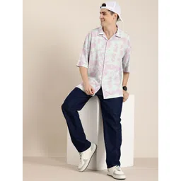 HERE&NOW Tie and Dye Relaxed Fit Casual Shirt-image-2