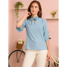 HERE&NOW Tie-Up Neck Georgette Top-picture-14