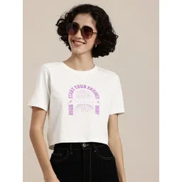 HERE&NOW Typography Print Pure Cotton Boxy T-shirt-picture-37