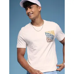 HERE&NOW Typography Printed Pure Cotton T-shirt-picture-31