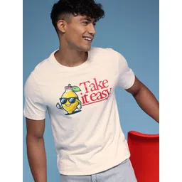 HERE&NOW Typography Printed Pure Cotton T-shirt-picture-42