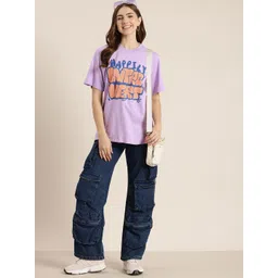 HERE&NOW Typography Printed Pure Cotton T-shirt image 3