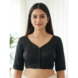 HERE&NOW V-Neck Saree Blouse-picture-34