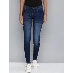 HERE&NOW Women Blue Skinny Fit Heavy Fade Stretchable Jeans-picture-42