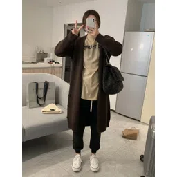 HERE&NOW Women Button Detail Long Sleeve Longline Cardigan-picture-30