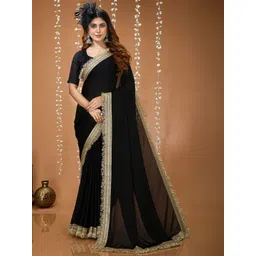 HERE&NOW Women Embellished Georgette Saree-picture-34