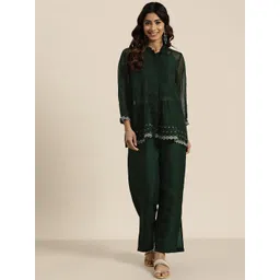 HERE&NOW Women Embroidered Ethnic Co-Ords Set-picture-10