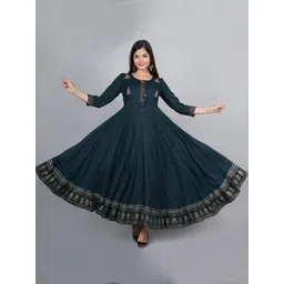HERE&NOW Women Ethnic Motifs Embroidered Floral Anarkali Kurta-picture-40