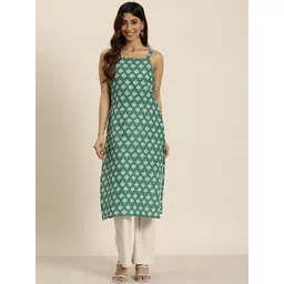 HERE&NOW Women Ethnic Motifs Printed Pure Cotton Kurta-picture-35