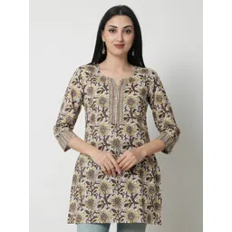 HERE&NOW Women Ethnic Motifs Printed Pure Cotton Kurti-picture-34