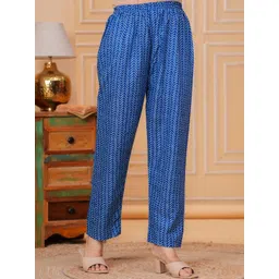 HERE&NOW Women Ethnic Motifs Printed Regular Pure Cotton Kurta with Trousers & With Dupatta-picture-39