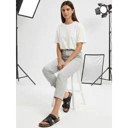 HERE&NOW Women Faux Leather Open Toe Flats-picture-38