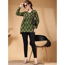 HERE&NOW Women Floral Cotton Tops-picture-24