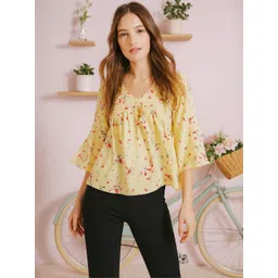 HERE&NOW Women Floral High Low Peplum Top-picture-18