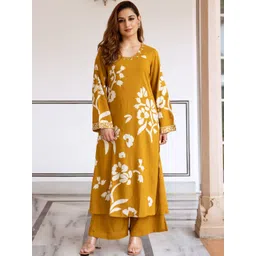 HERE&NOW Women Floral Printed Regular Beads and Stones Kurta with Palazzos-picture-34