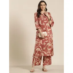 HERE&NOW Women Floral Printed Regular Kurta with Palazzos-picture-17