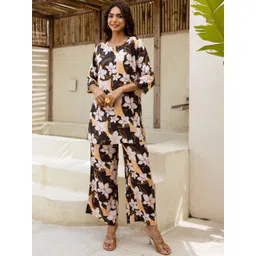 HERE&NOW Women Floral Printed Regular Kurta with Palazzos-picture-19