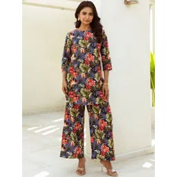 HERE&NOW Women Floral Printed Regular Kurta with Palazzos-picture-20