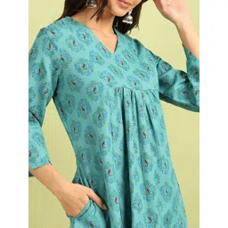 HERE&NOW Women Floral Printed Regular Kurta with Palazzos image 3