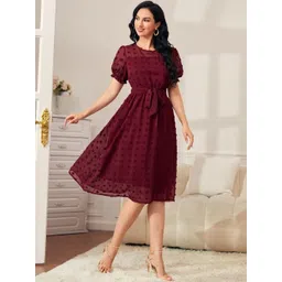 HERE&NOW Women Georgette Fit and Flare Dresses-picture-24