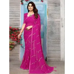HERE&NOW Women Georgette Floral Saree-picture-28