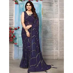 HERE&NOW Women Georgette Floral Saree-picture-22