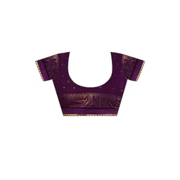 HERE&NOW Women Georgette Foil Printed & Lace Saree image 2