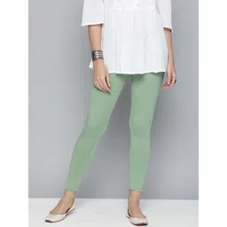 HERE&NOW Women Green Solid Leggings-picture-36