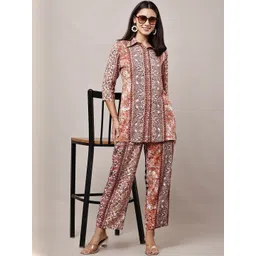 HERE&NOW Women Multi Viscose Rayon Printed Co-Ords-picture-25