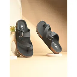 HERE&NOW Women Open Toe Flats with Buckles-picture-32